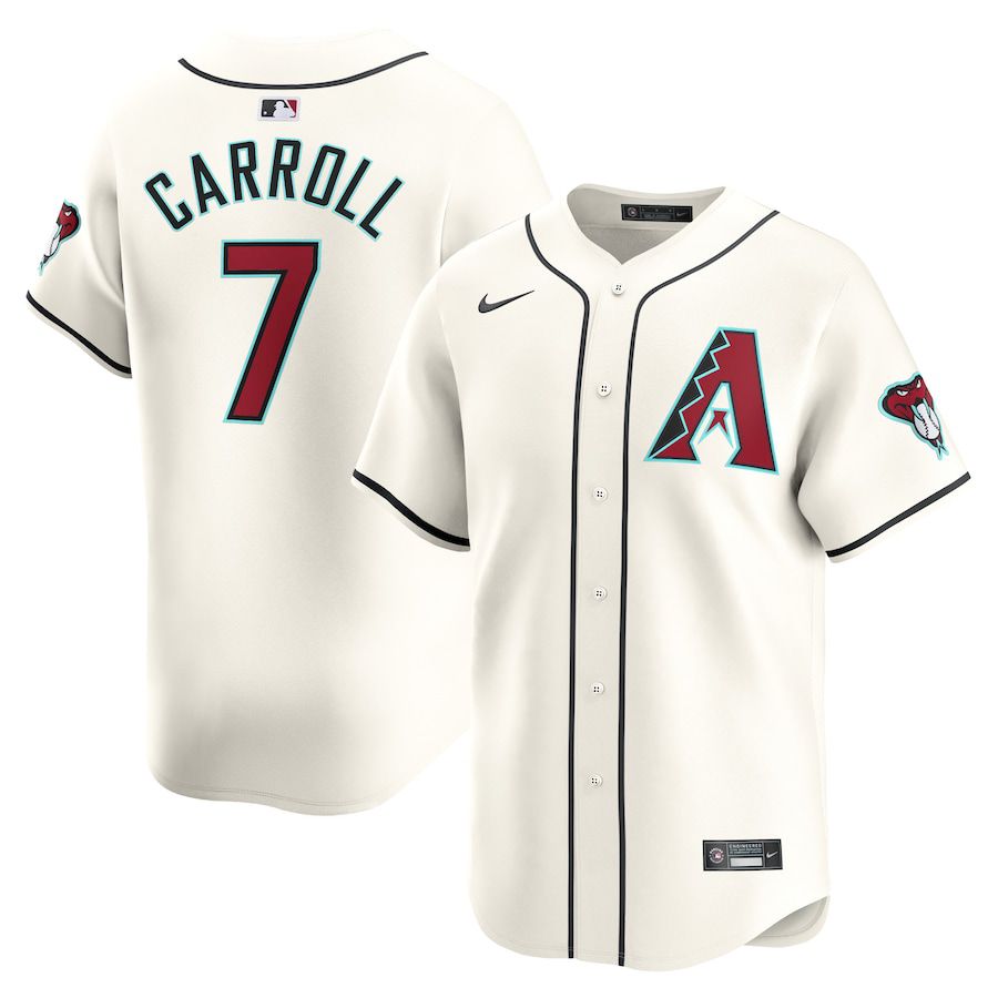 Men Arizona Diamondback #7 Corbin Carroll Nike White Home Limited Player MLB Jersey